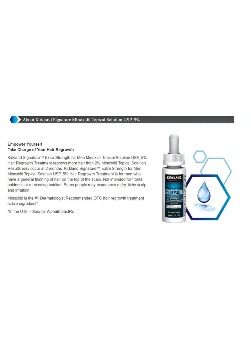 Kirkland Signature - Minoxidil Extra Strength Hair Regrowth Treatment 60ml - Image 1