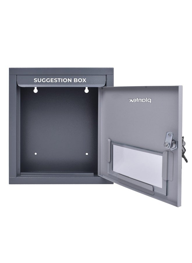 plantex - Plantex All in one Multipurpose use Box- Letter Box/Post Box for Gate Home and Office/Suggestion Box for Office use/Complaint/Donation Box with Lock Table Top or Wall Mount Pack of 1 - (Grey) - Image 1