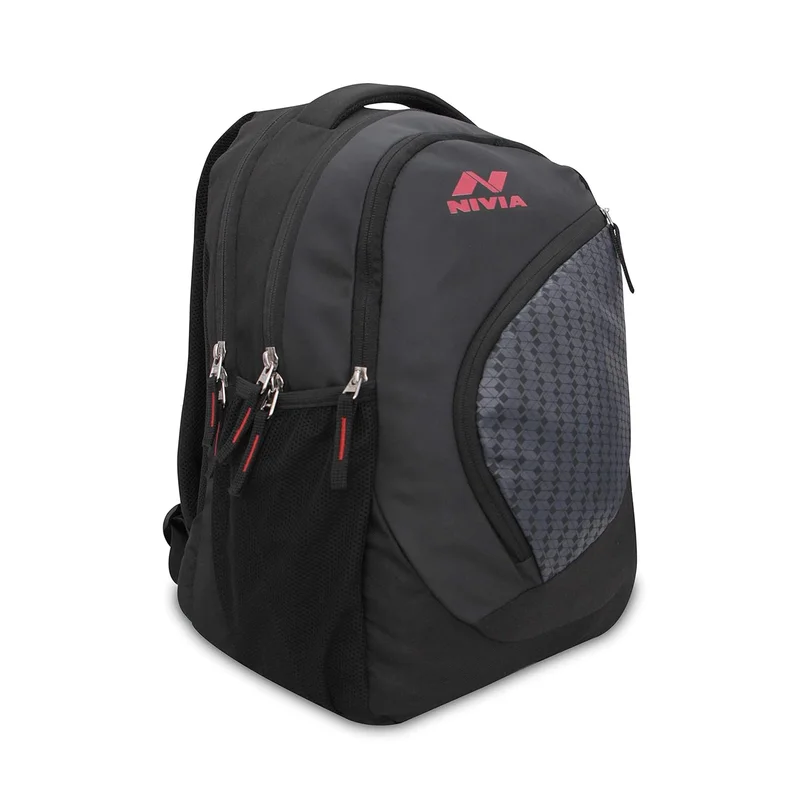 Nivia Nivia 5250 Curve School Bag - Water-Proof, Lightweight, and Durable Fabric Backpack for Kids (Black, 32 Litres)