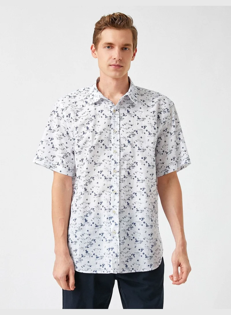 KOTON Short Sleeve Patterned Shirt