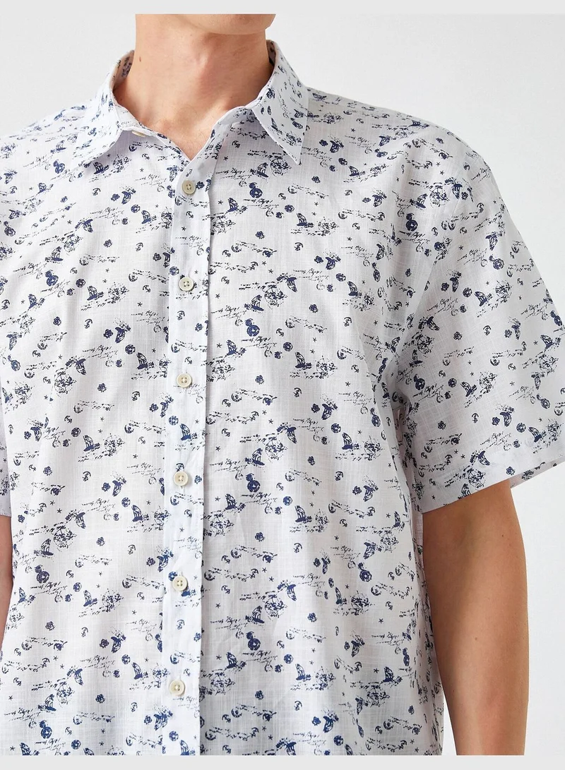 KOTON Short Sleeve Patterned Shirt