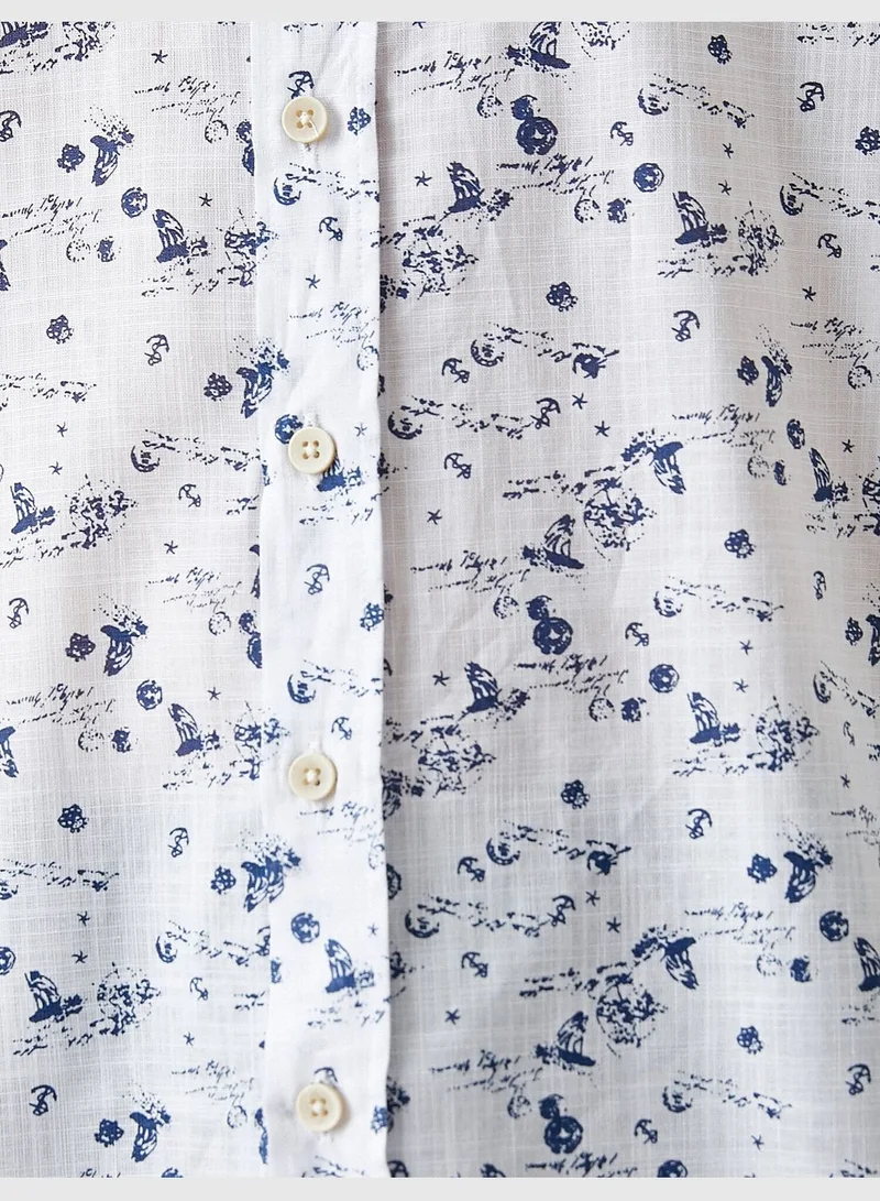 KOTON Short Sleeve Patterned Shirt