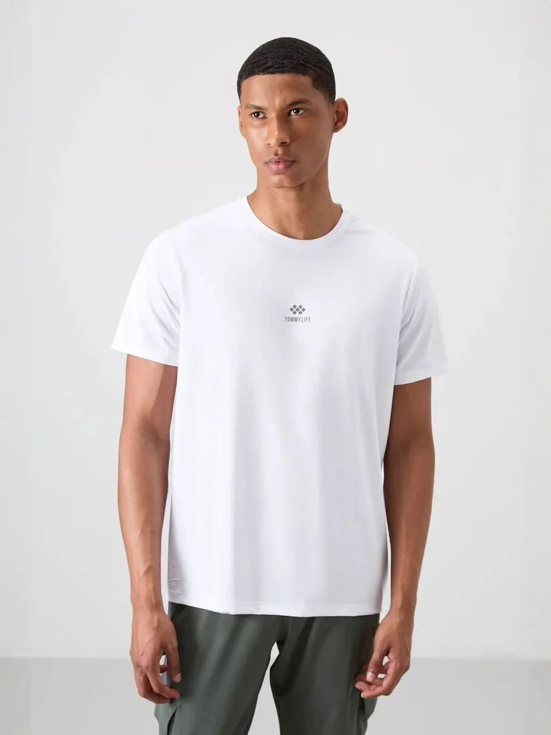 TOMMYLIFE TOMMY Men's Logo Patch Short-Sleeve T-Shirt