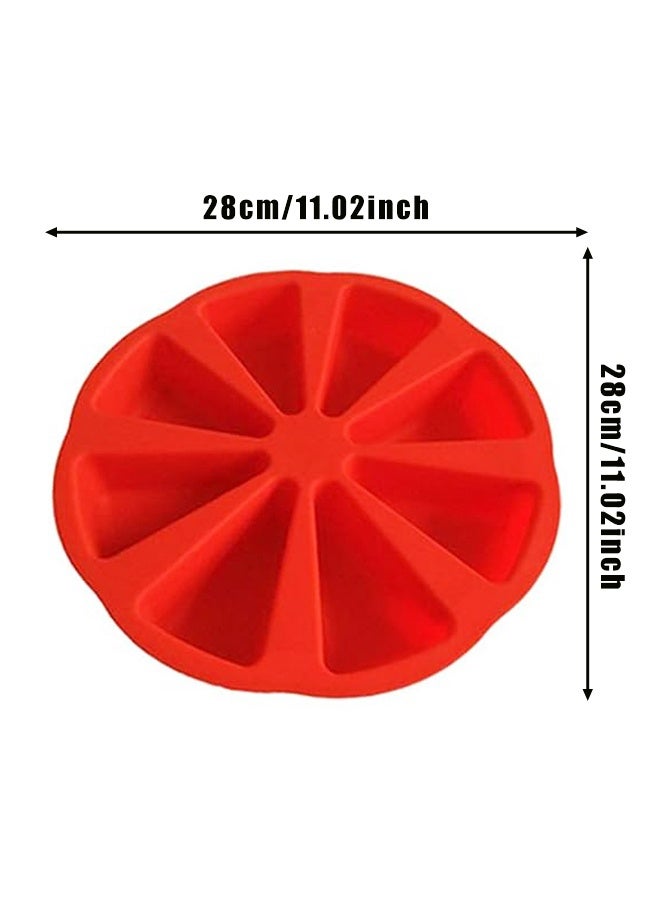 قطعتان من قوالب الكيك المثلثة المصنوعة من السيليكون - قالب بيتزا سكون ذو 8 تجاويف، للبراونيز، والمافن، وكعكة الجبن، وخبز الذرة - Image 2