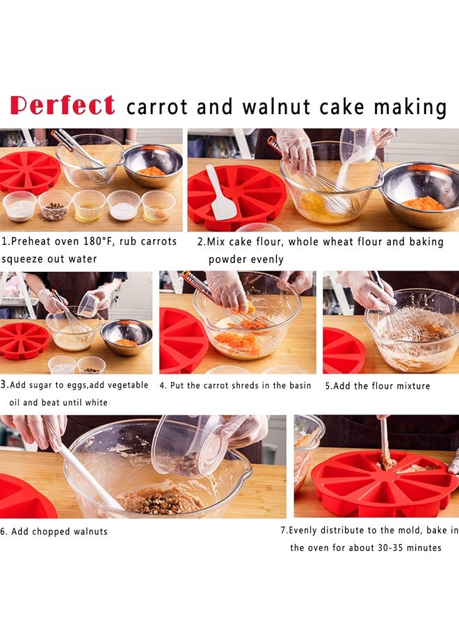 قطعتان من قوالب الكيك المثلثة المصنوعة من السيليكون - قالب بيتزا سكون ذو 8 تجاويف، للبراونيز، والمافن، وكعكة الجبن، وخبز الذرة - Image 3