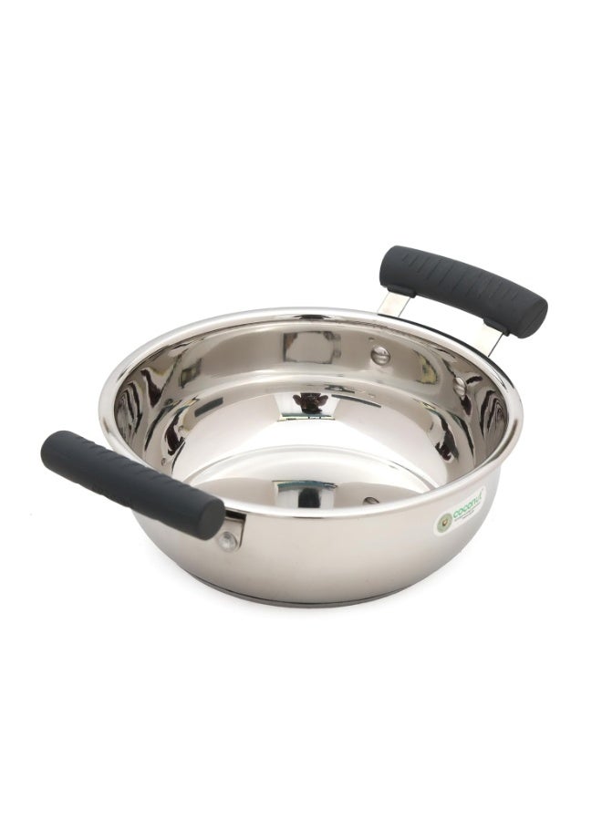 coconut Stainless Steel Capsulated Kadai with Heat-Resistant Silicone Handles | Even Heating & Durable Cookware for Everyday Cooking (1000ML) - Image 3