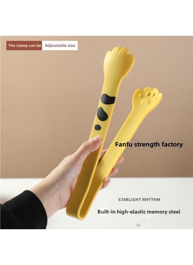 Generic - Silicone Food Clip Plastic Non-dirty Hands Snack Clip Cute Cat Claw Clip Kitchen High Temperature Food Clip Potato Chips Clip-Colour:♉♈Medium Cat Claw Clip (18cm) White♉♈ - Image 1