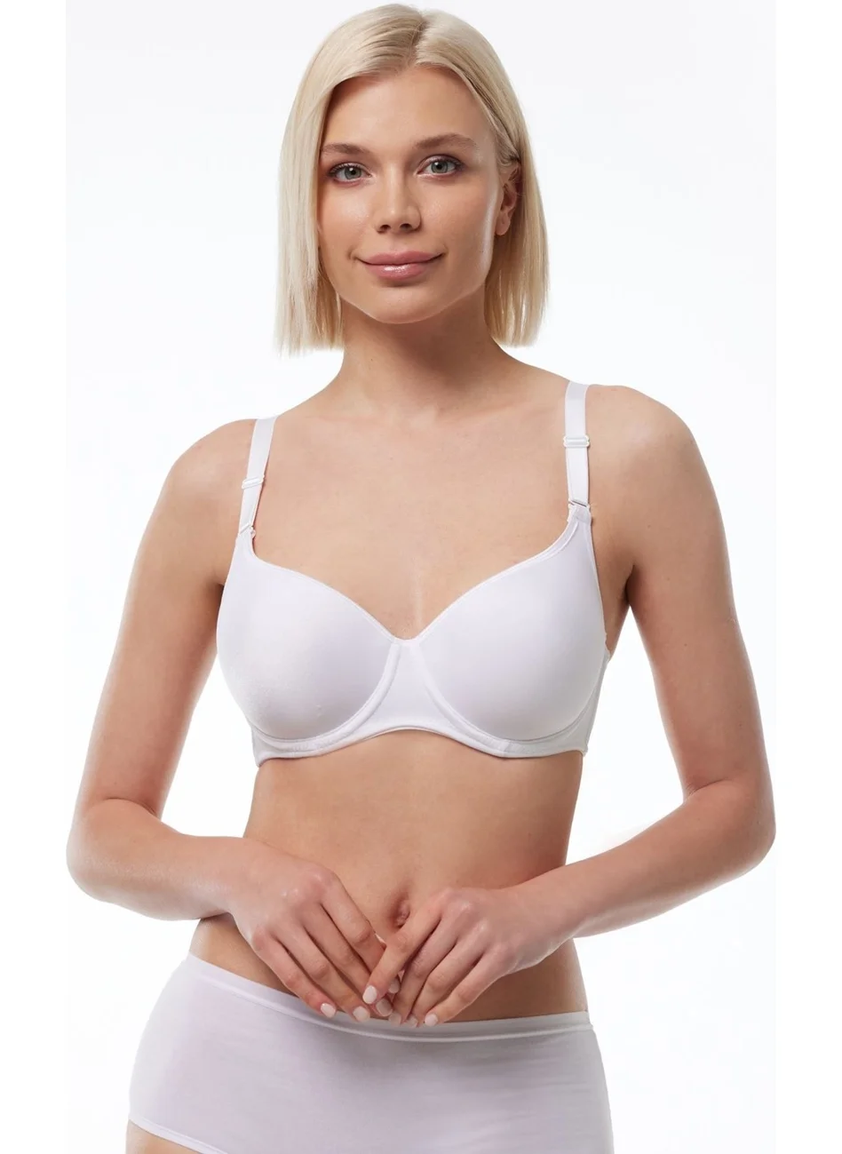 Malabadi Women's White Non-Padded Cupped Underwire Bra 814