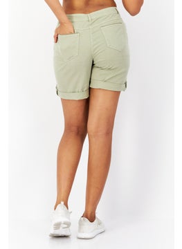 Zero Women Solid Basic Short, Olive  - Image 2