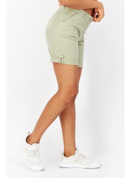 Zero Women Solid Basic Short, Olive  - Image 3