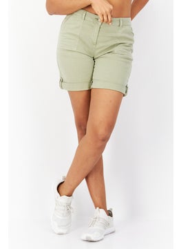 Zero Women Solid Basic Short, Olive  - Image 1