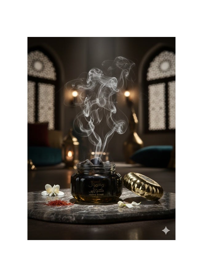 معمول كويتي فاخر 60 جم | بخور شرقي برائحة خشبية وزهرية فاخرة | معمول يدوم طويلاً للمنزل والمناسبات بهيكل زجاجي أنيق - Image 5