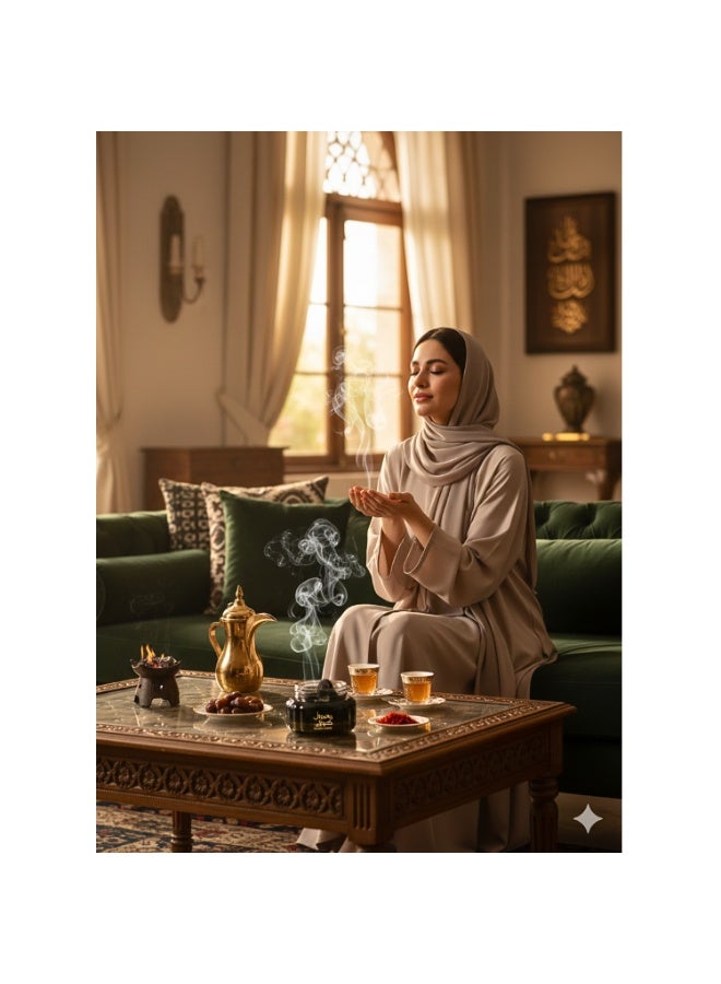 معمول كويتي فاخر 60 جم | بخور شرقي برائحة خشبية وزهرية فاخرة | معمول يدوم طويلاً للمنزل والمناسبات بهيكل زجاجي أنيق - Image 3