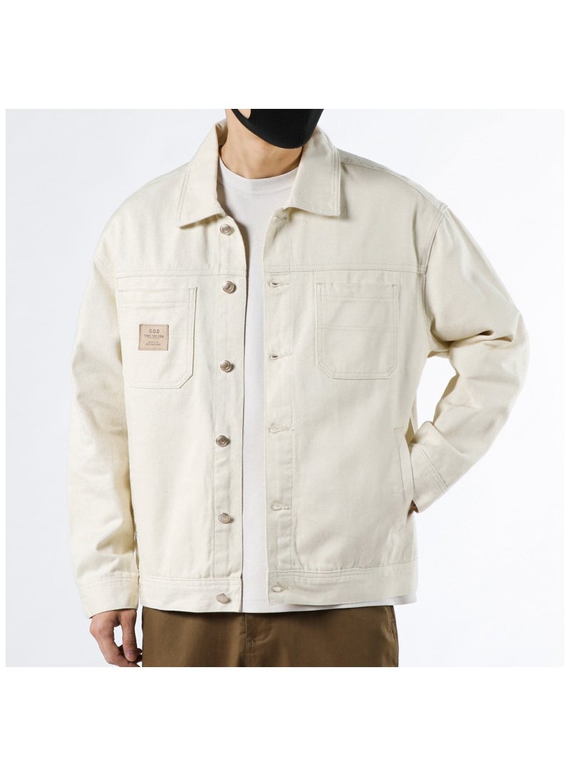 Fashionable Men's Lapel Casual Men's Denim Jacket  - Image 1