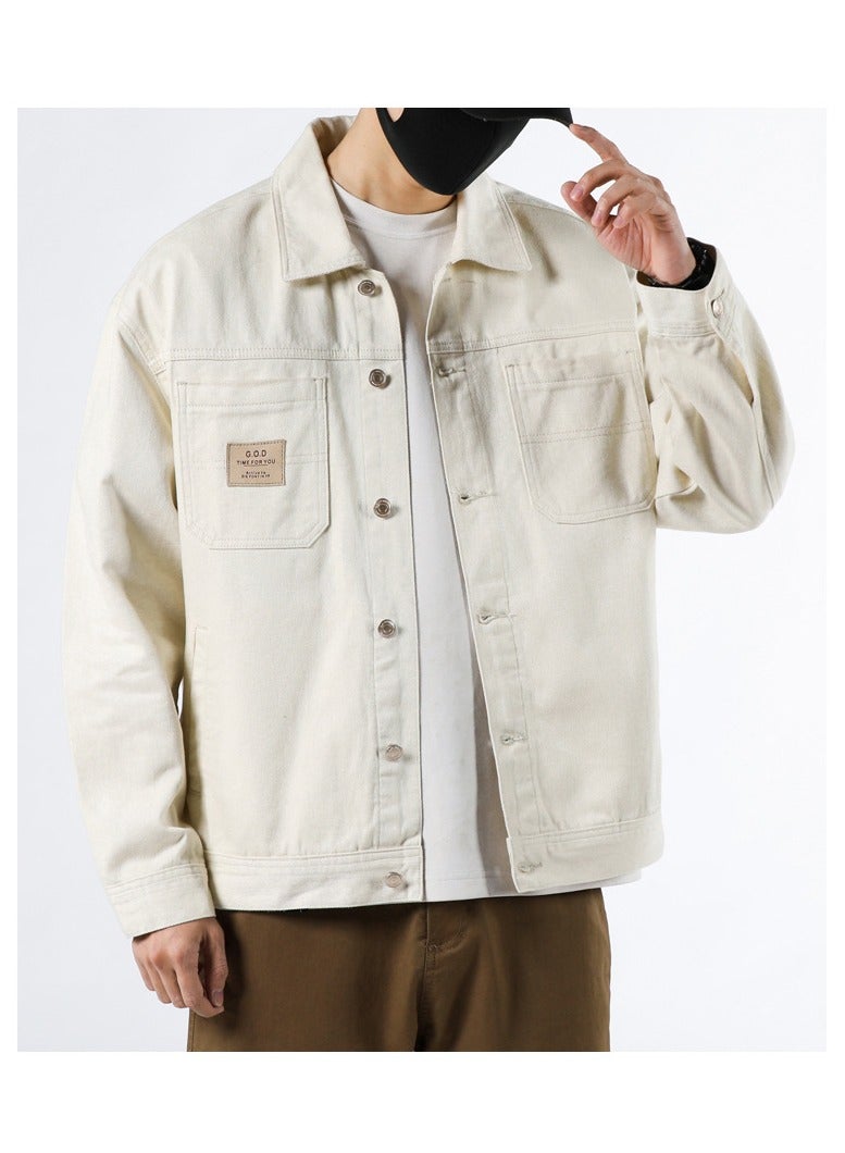 Fashionable Men's Lapel Casual Men's Denim Jacket  - Image 2