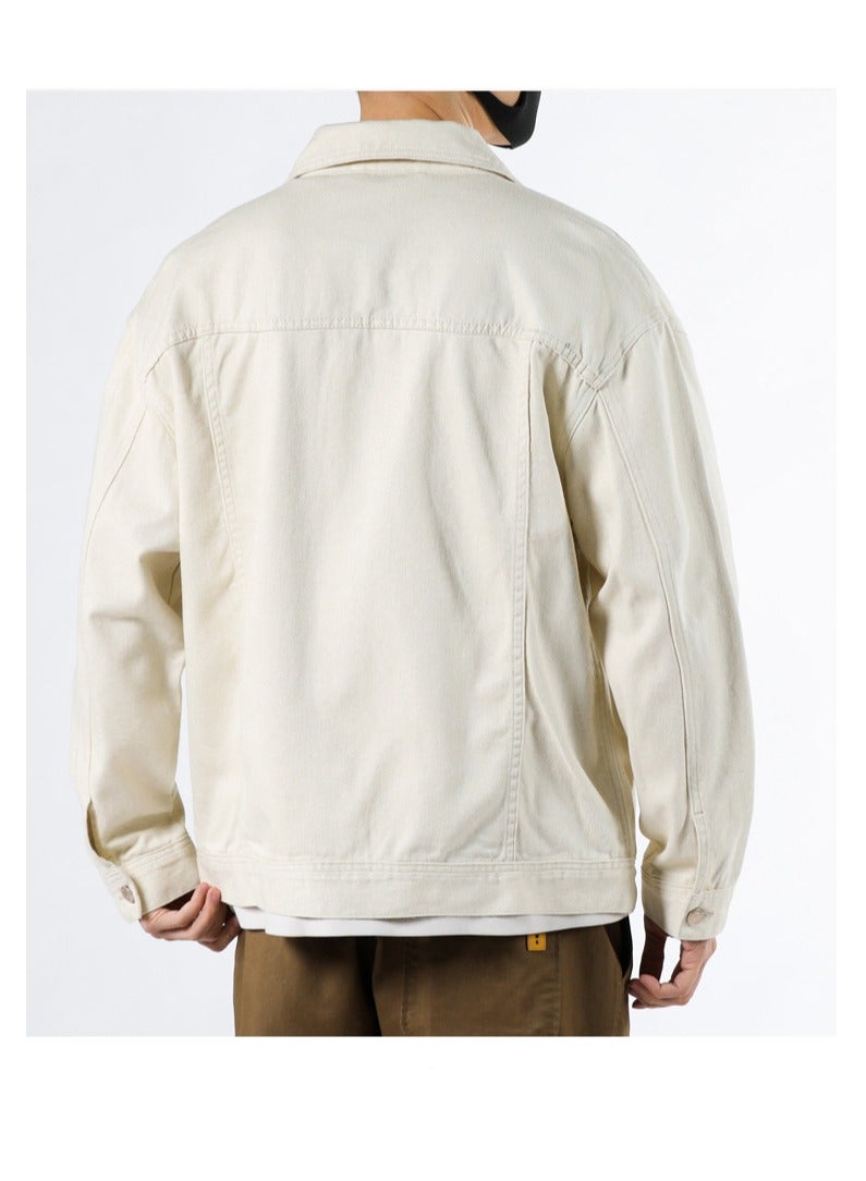Fashionable Men's Lapel Casual Men's Denim Jacket  - Image 3