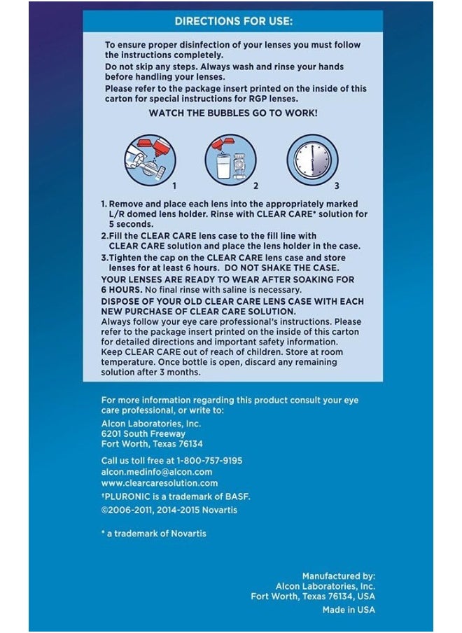 Clear Care Cleaning & Disinfecting Solution With Lens Case (Pack Of 2, 12Oz Each)  - Image 4