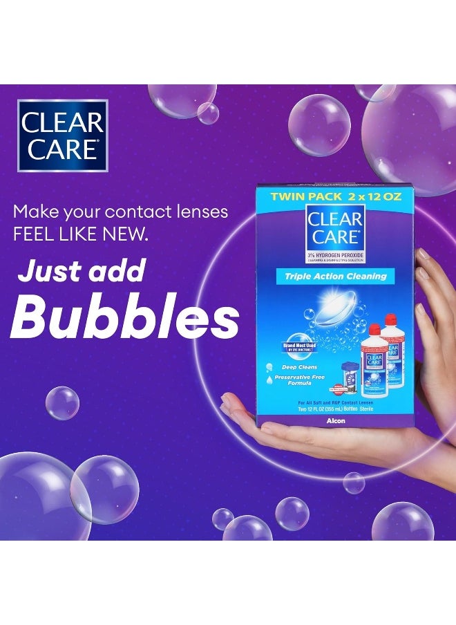 Clear Care Cleaning & Disinfecting Solution With Lens Case (Pack Of 2, 12Oz Each)  - Image 3