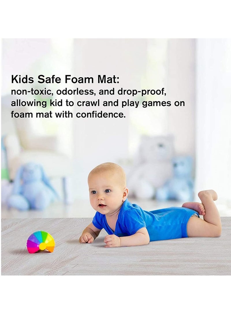 Puzzle Exercise mat 12pcs Interlocking Foam Mats 60×60CM EVA Foam Floor Tiles Extra Thick Gym Flooring Mat Non-Toxic Kids Puzzle Mat Wood Grain Protective Foam Floor Mats