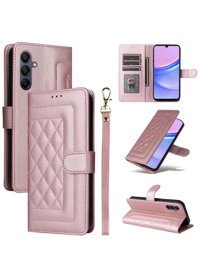 S-TOP Case For Samsung Galaxy A15 5G / 4G Diamond Lattice Leather Flip Phone Case - Image 1