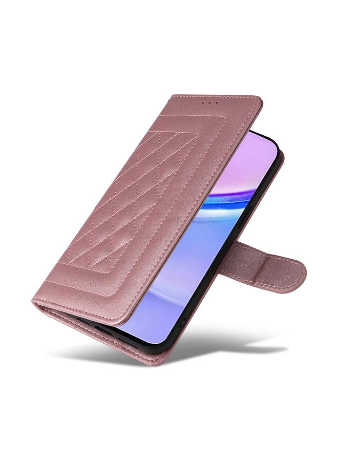 S-TOP Case For Samsung Galaxy A15 5G / 4G Diamond Lattice Leather Flip Phone Case - Image 5