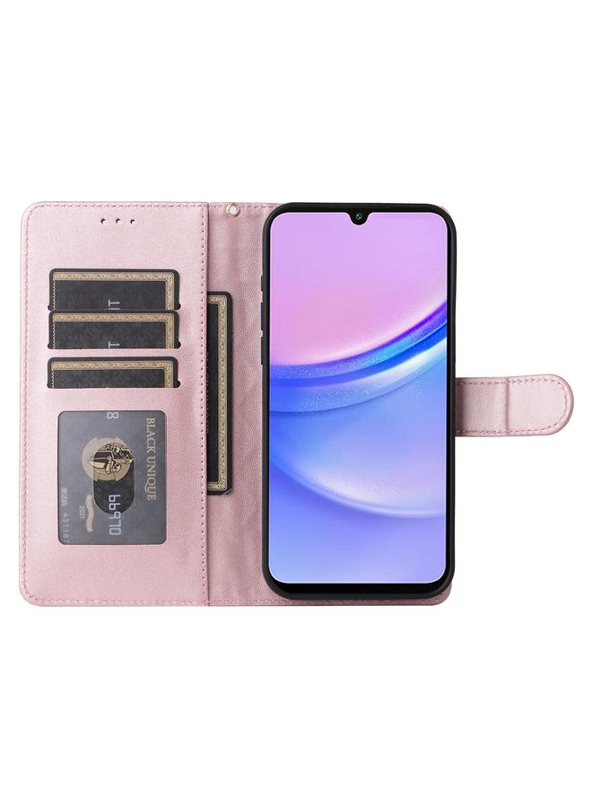 S-TOP Case For Samsung Galaxy A15 5G / 4G Diamond Lattice Leather Flip Phone Case - Image 4