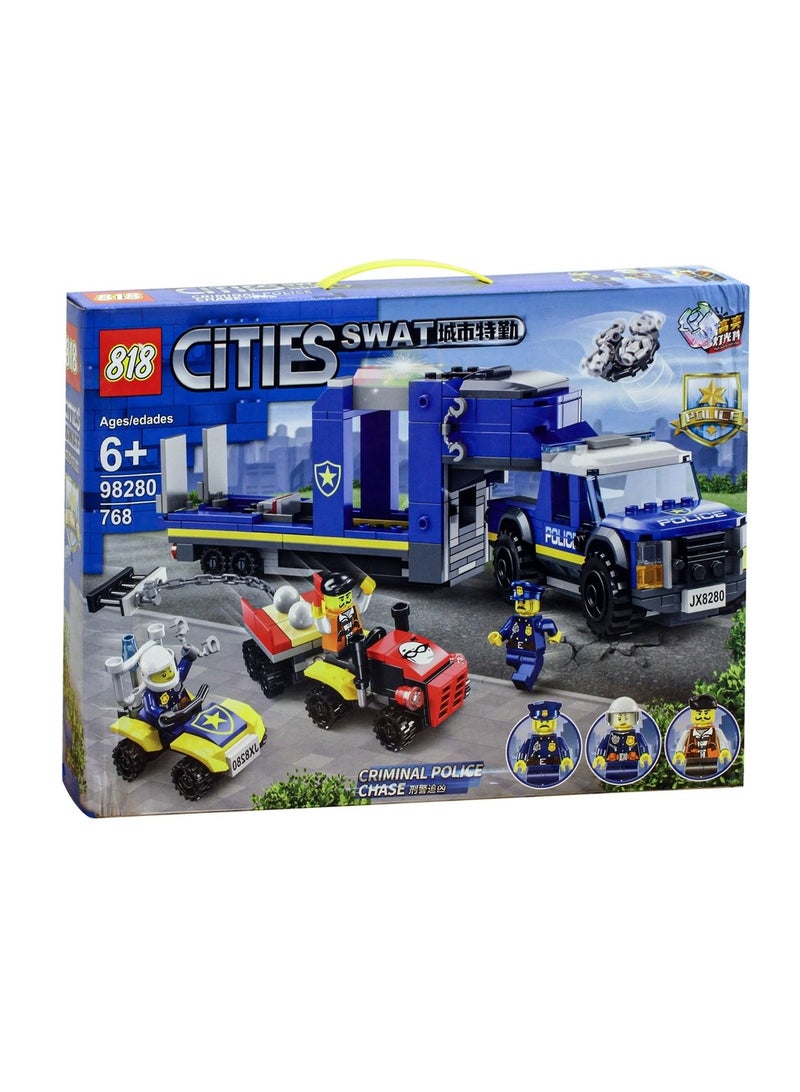 Cities Swat Truck Criminal Police Chase 768 Pieces - 98280