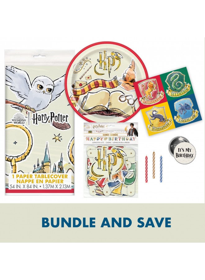 Unique Harry Potter Birthday Decorations Kit | Harry Potter Birthday Party Supplies | With Harry Potter Table Cover, Banner, Dinner Plates, Napkins, Candles, Button | Serves 16 - Image 3