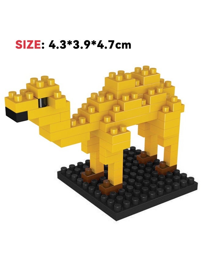 4-Pack Animal Stacking Blocks Set, Cartoon Animal Bricks Set, Mini 3D Puzzles Cartoon Animal Building Block Toy, DIY Block Building Suitable for Aged 6 and Up（Camel/Crocodile/Horse/Snake） - Image 2