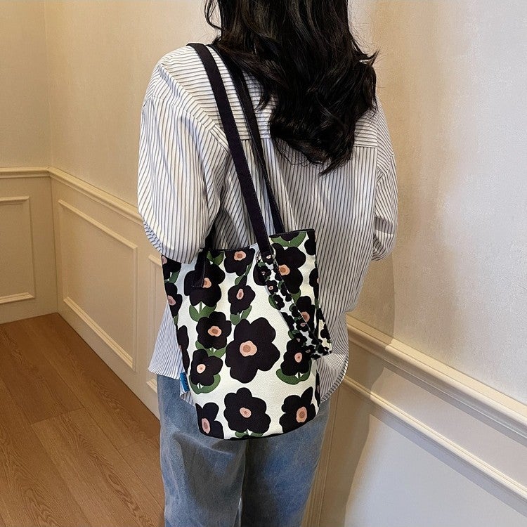 Canvas Bucket Bag With Print, Versatile Niche Design, Girl'S Handbag, Shoulder Bag, Women'S 2026 New Bucket Style - Image 4
