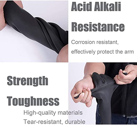 Ekon Combo of 4 Latex Non Slip Multipurpose Heavy Duty Reusable Safety Rubber Hand Gloves For Chemical Resistance Protective Lab Gardening Industrial Building Construction Agriculture Work Men Black - Image 3