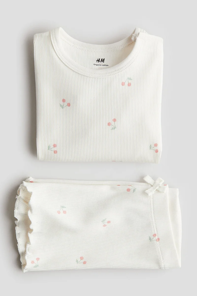 H&M 2-piece ribbed cotton set