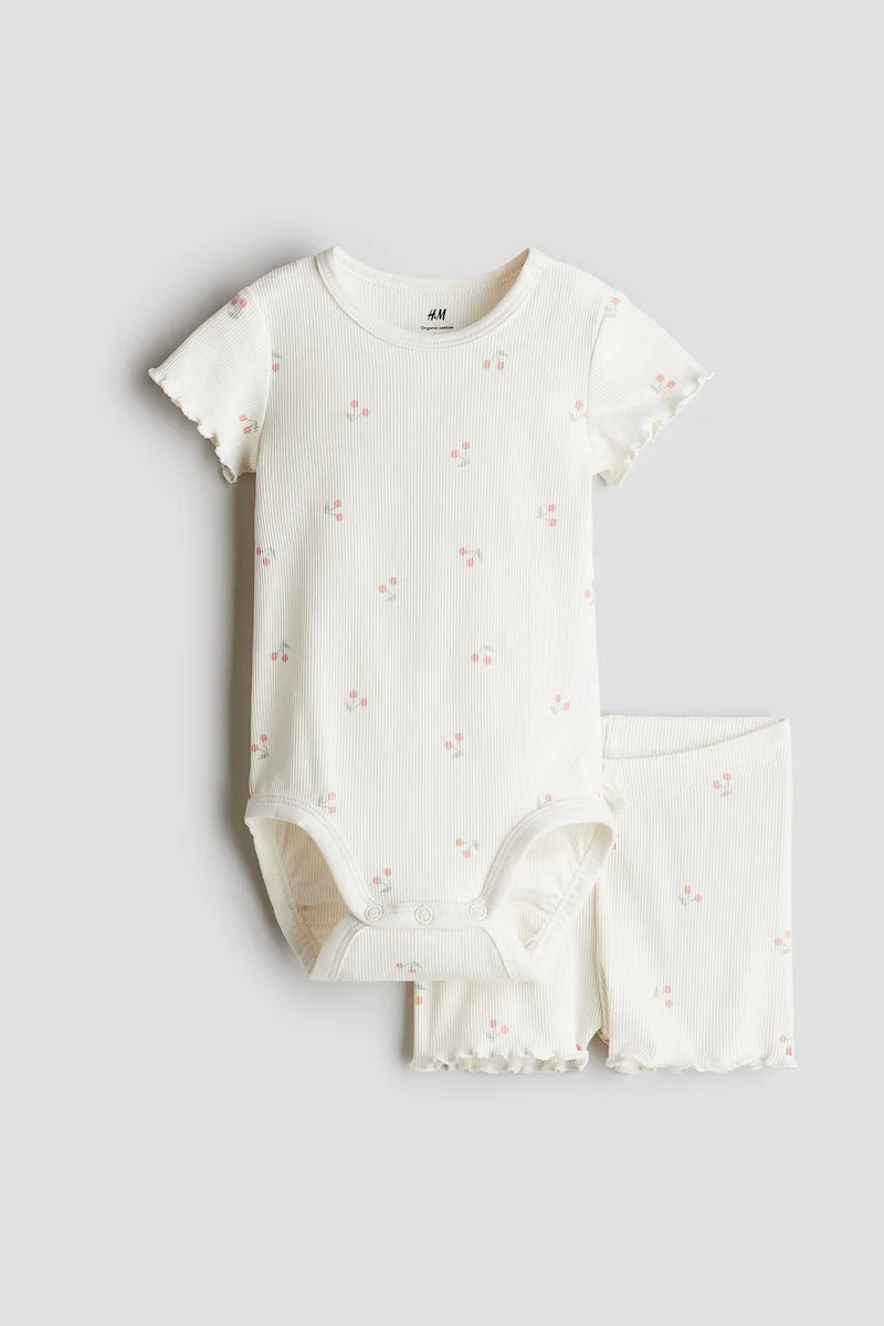 H&M 2-piece ribbed cotton set