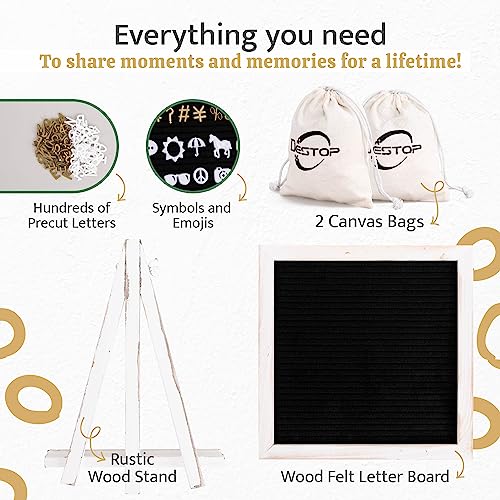 Destop Felt Letter Board with Stand,10x10 inch Changeable Letterboard and Message Board,Letter Board Sign Include 792PCS Precut Letters - Image 3