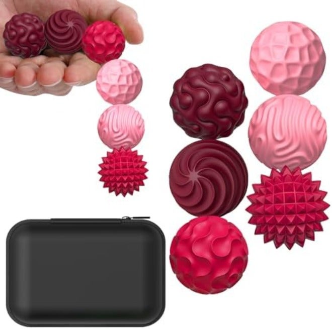 BUSOHA Silicone Fidget Balls - 4 Pack Fidget Toys Adults Sensory Toys Stress Balls for Adults Teens Gifts for Calming,Autism and ADHD  Office