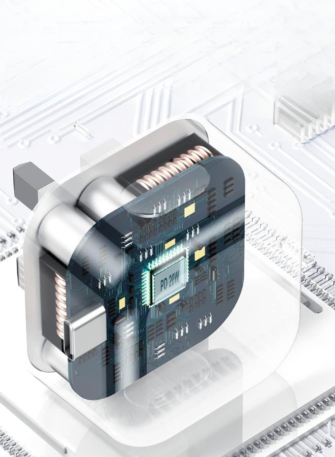 25W Dual USB-C PD Wall Charger – Foldable Plug, Fast and Safe Charging for iPhone and Android Devices - Image 2