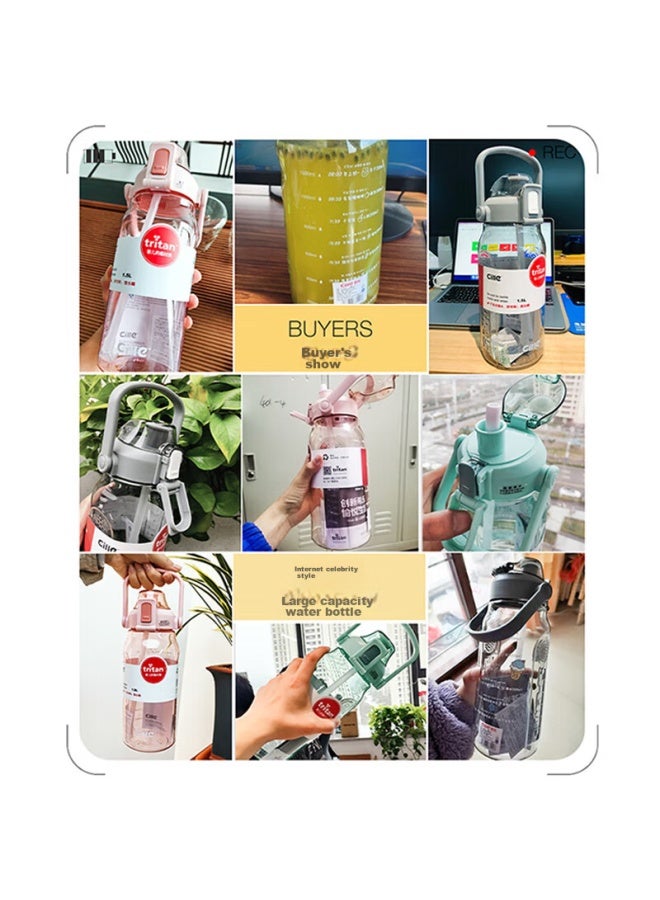 cille Xile Large Capacity Water Bottle For Men And Women, Outdoor Fitness Straw Cup, Tritan Plastic Cup, 1.5l, Gray-2219 - Image 4