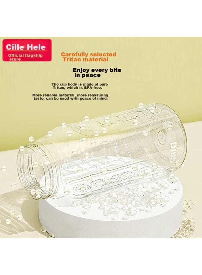 cille Xile Large Capacity Water Bottle For Men And Women, Outdoor Fitness Straw Cup, Tritan Plastic Cup, 1.5l, Gray-2219 - Image 2
