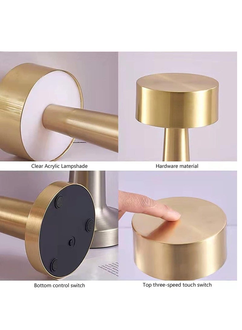 Raxoom Table Lamp,Modern Rechargeable Cordless Touch Sensor LED Desk lamp 3 Ways Dimming,with USB Cord for Bar Restaurant Bedroom Bedside Nightstand Lighting (ROSE GOLD) - Image 2