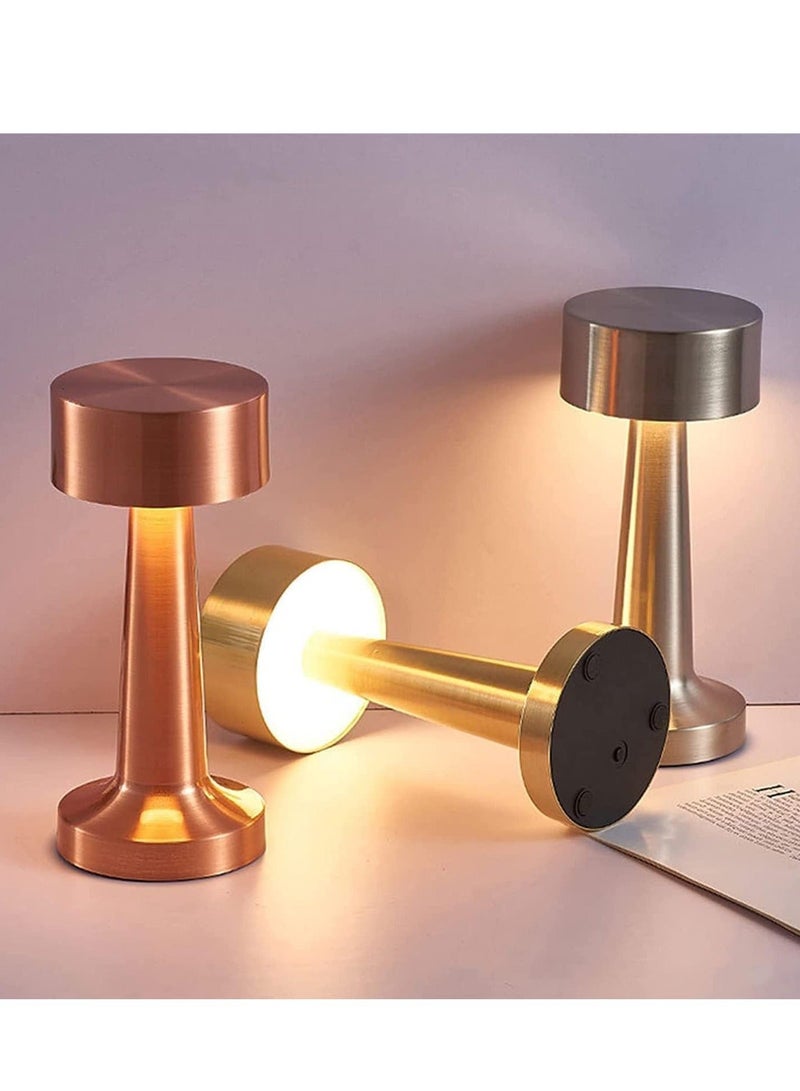 Raxoom Table Lamp,Modern Rechargeable Cordless Touch Sensor LED Desk lamp 3 Ways Dimming,with USB Cord for Bar Restaurant Bedroom Bedside Nightstand Lighting (ROSE GOLD) - Image 5