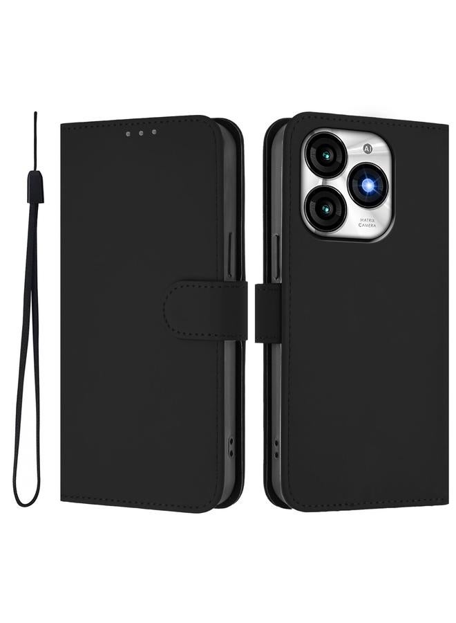 اس-توب جراب لهاتف itel A70 مصنوع من الجلد بلون سادة مع حبل تعليق - Image 2