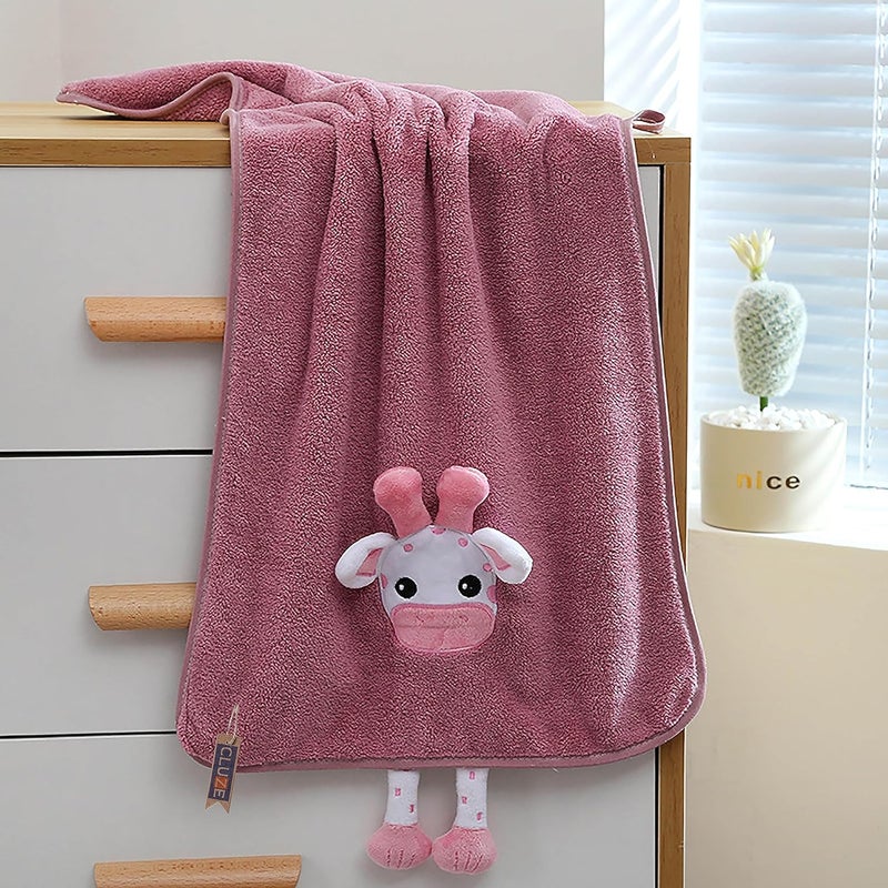 CLUZE Cute Cow Decorative Hand Towels for Bathroom Kitchen Hanging Washcloths Soft Towels Gift for Cow Lover Mauve - Image 1