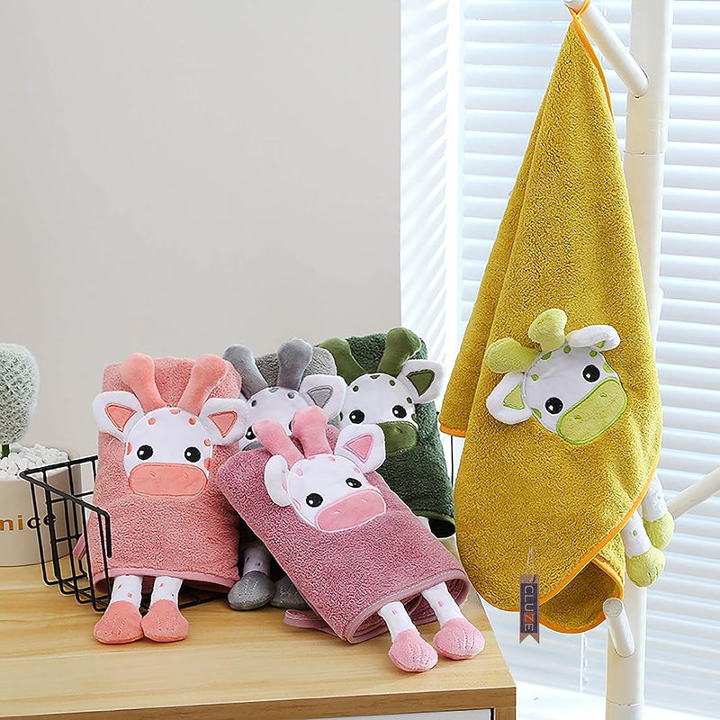 CLUZE Cute Cow Decorative Hand Towels for Bathroom Kitchen Hanging Washcloths Soft Towels Gift for Cow Lover Mauve - Image 2