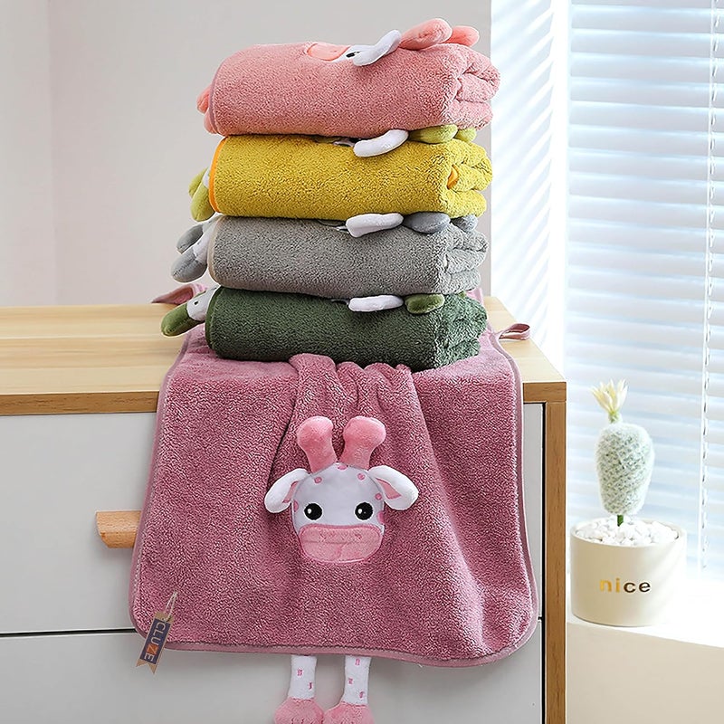 CLUZE Cute Cow Decorative Hand Towels for Bathroom Kitchen Hanging Washcloths Soft Towels Gift for Cow Lover Mauve - Image 3