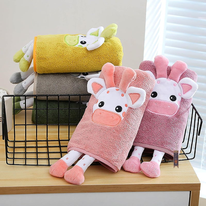 CLUZE Cute Cow Decorative Hand Towels for Bathroom Kitchen Hanging Washcloths Soft Towels Gift for Cow Lover Mauve - Image 4