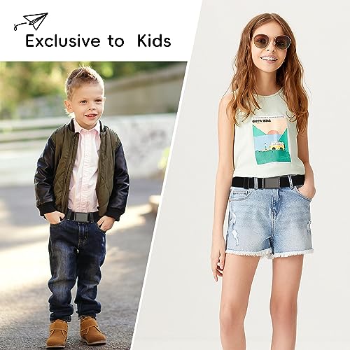 AWAYTR 3 PCS Kids Adjustable Magnetic Belts - Easy to Use Magnetic Buckle Belt for Boys and Girls (Gunmetal Buckle- Black/Navy blue/Brown) - Image 4