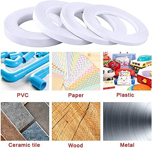 Zyilan Thin Double Sided Tape For Craft Card Making Gift Scrapbooking And Office School Stationery Supplies Tear-By-Hand  Paper Backing (4Rolls 1/2 Inch X 32 Yards Per Roll) - Image 5