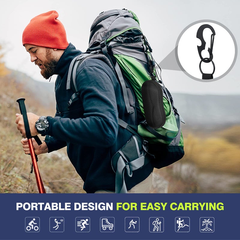 MoKo EVA Semi Hard Shell Sunglasses Case, Unisex Protective Eyeglass Case Glasses Case Holder with Metal Hanging Hook Mini Screwdriver for Men Women, Black & Black - Image 4