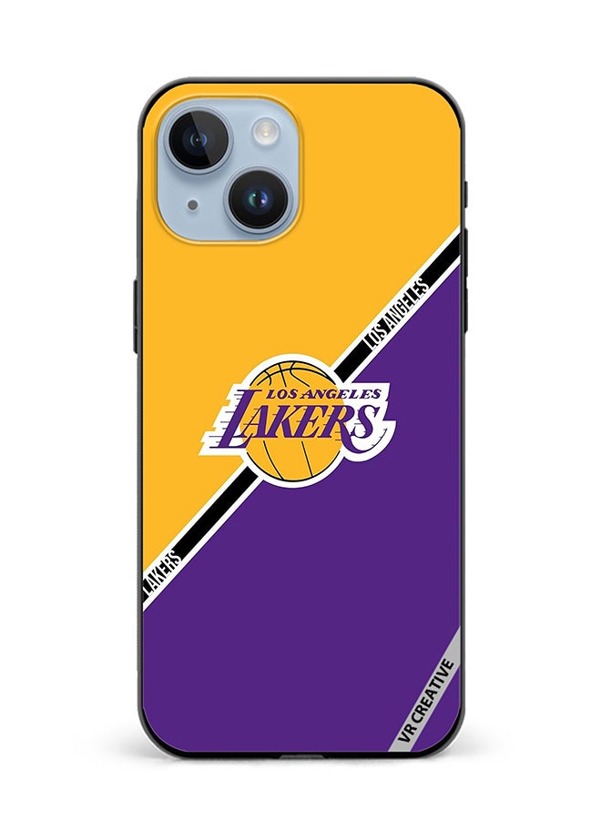 VR CREATIVE Protective Case Cover For Apple iPhone 15 Plus Los Angeles Lakers Design Multicolour - Image 1