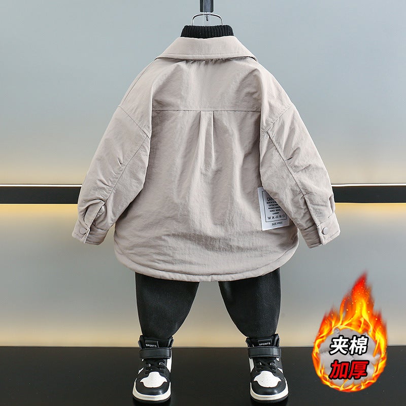 Boys' Quilted Jacket, Style, Stylish Children'S Clothing, Thickened Cotton Clothes, Baby Boy Winter Top - Image 5